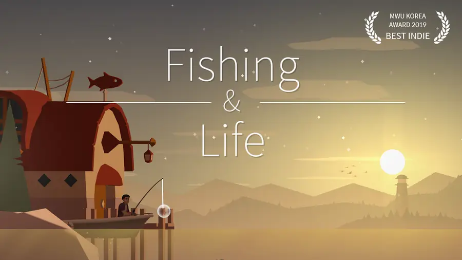 Fishing and Life title scene at sunset